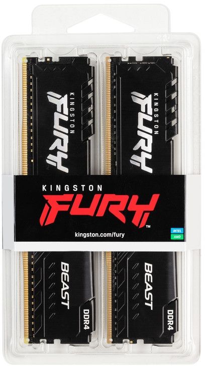 Модуль пам`ятi DDR4 2x4GB/2666 Kingston Fury Beast Black (KF426C16BBK2/8)