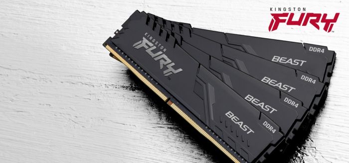 Модуль пам`ятi DDR4 2x4GB/2666 Kingston Fury Beast Black (KF426C16BBK2/8)