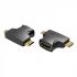 Адаптер 2 в 1 Vention HDMI - Mini-HDMI - micro-HDMI (F/M), (4K 30Hz MiniHDMI), (1080p 60Hz MicroHDMI), Black (AGFBO)