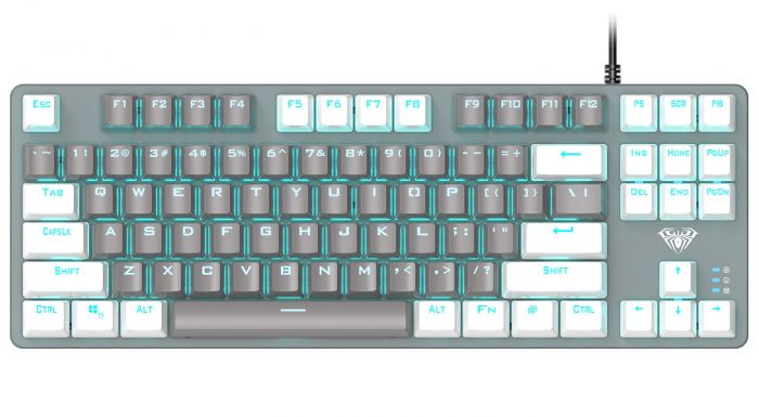 Клавіатура Aula Mechanical F3287 Grey/White keycap KRGD blue (6948391240954)