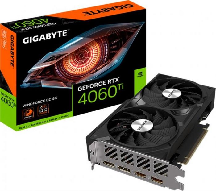 Відеокарта GF RTX 4060 Ti  8GB GDDR6 Windforce OC Gigabyte (GV-N406TWF2OC-8GD)