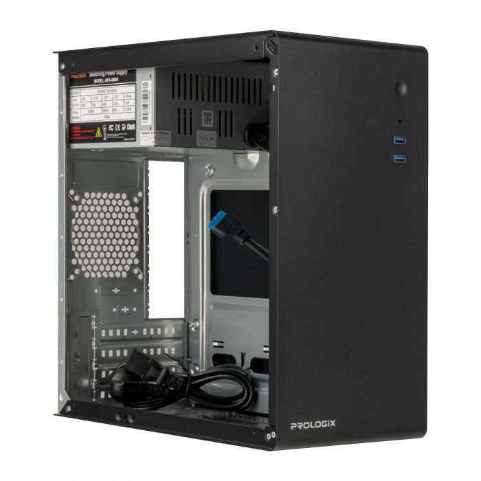 Корпус Prologix E105 400W 12см, 2xUSB3.0, Black