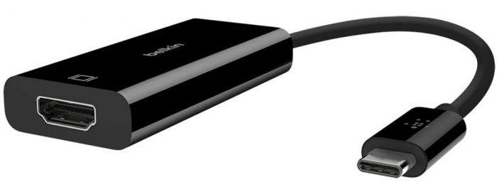 Адаптер Belkin USB Type C - HDMI, M/F, 0.1 м, чорний (F2CU038btBLK)