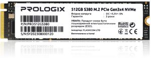 Накопичувач SSD  512GB Prologix S380 M.2 2280 PCIe 3.0 x4 NVMe TLC (PRO512GS380)