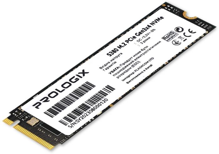 Накопичувач SSD  256GB Prologix S380 M.2 2280 PCIe 3.0 x4 NVMe 3D TLC (PRO256GS380)