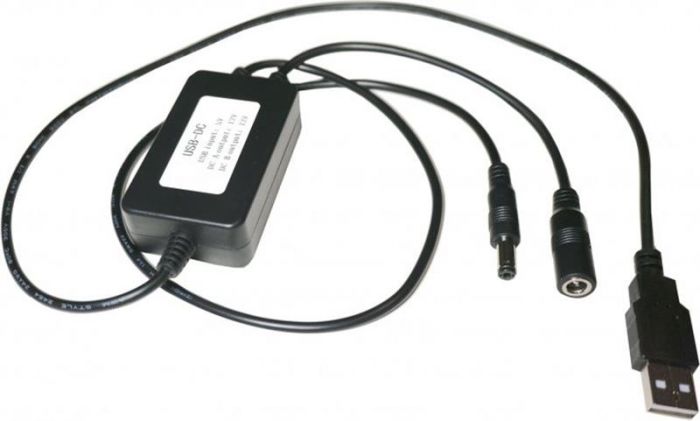 Адаптер XoKo USB - 2хDC (M/M), 9/12В, 0.7 м, Black (XK-DC-DC-12)