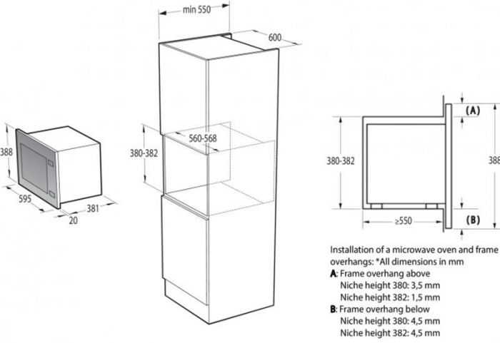 Вбудована мікрохвильова піч Gorenje BM251SG2BG