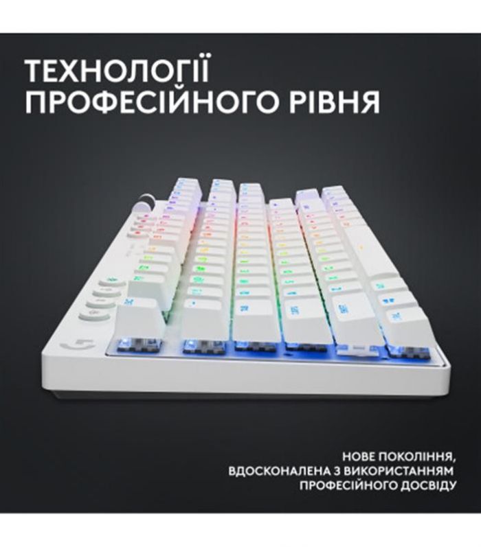 Клавiатура Logitech G PRO X TKL Lightspeed White Tactile (920-012148)