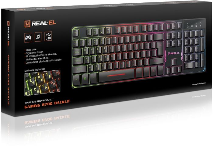 Клавіатура REAL-EL Gaming 8700 Black