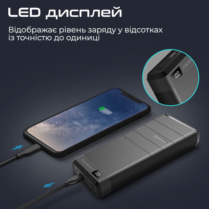 Універсальна мобільна батарея Promate Capital-30 Black 30000mAh