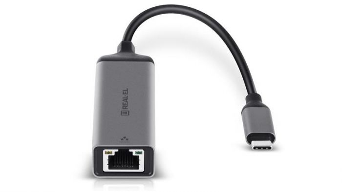 Адаптер REAL-EL CE-150 USB Type-C-RJ45 Black 
