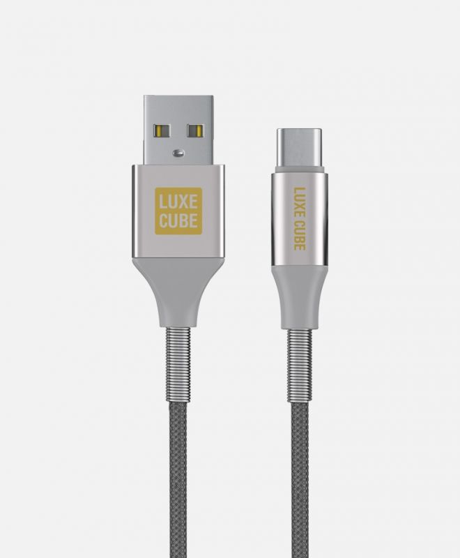 Кабель Luxe Cube Armored USB-USB-C, 1м сірий (8886668688949)