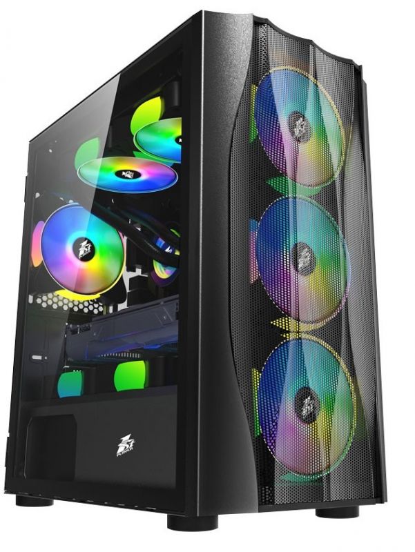 Корпус 1stPlayer X3-M-4F1 Black без БЖ