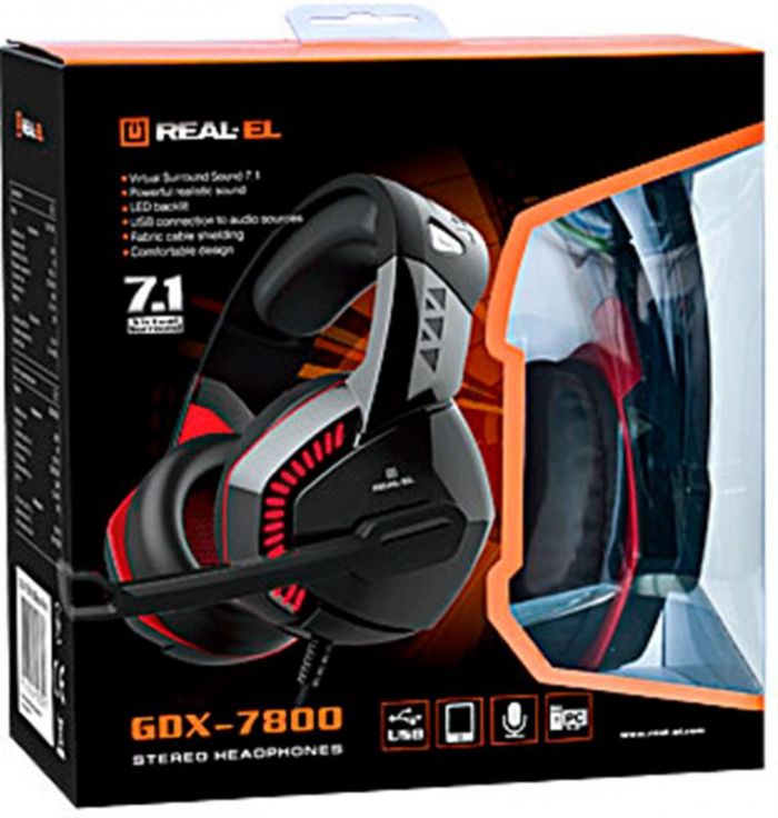 Гарнітура REAL-EL GDX-7800 Black/Red