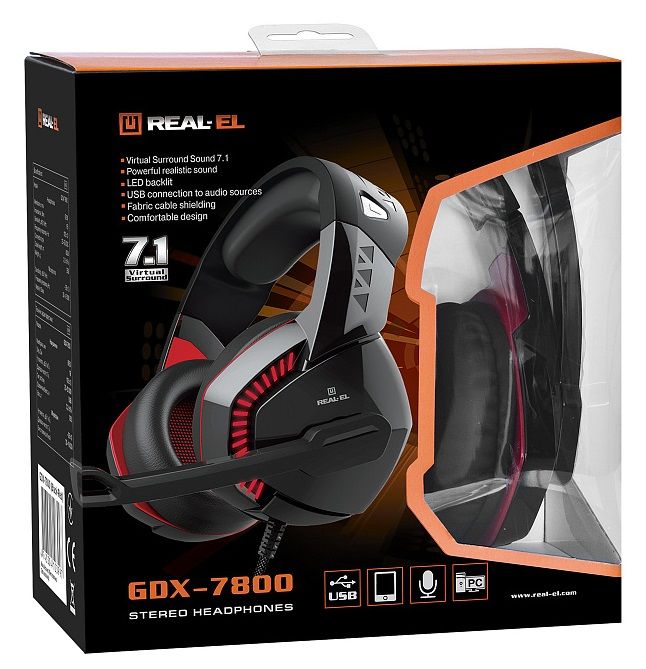 Гарнітура REAL-EL GDX-7800 Black/Red