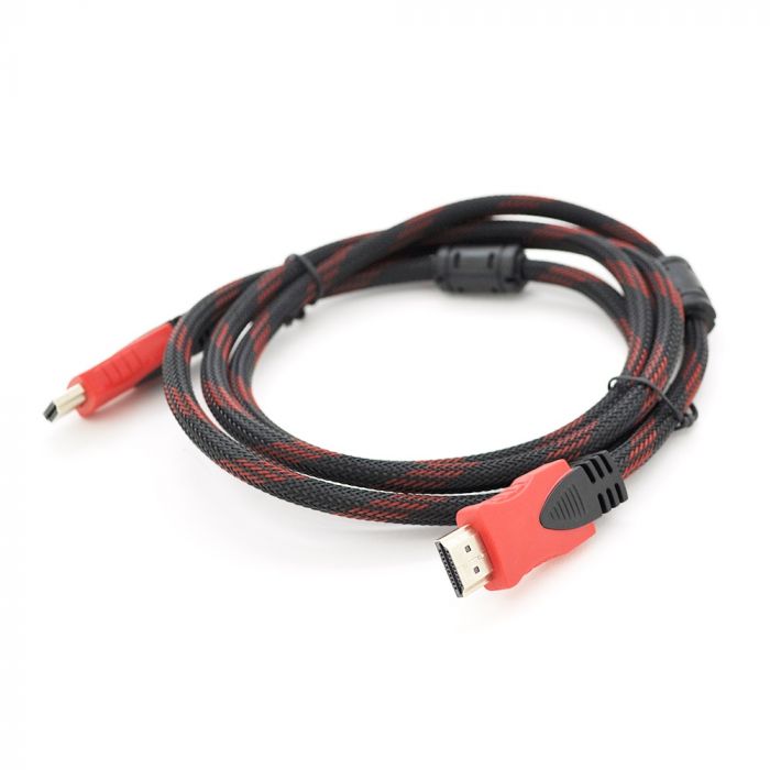 Кабель Merlion HDMI - HDMI V 1.4 (M/M), 1.5 м, Black/Red (YT-HDMI(M)/(M)NY/RD-1.5m/00951) пакет