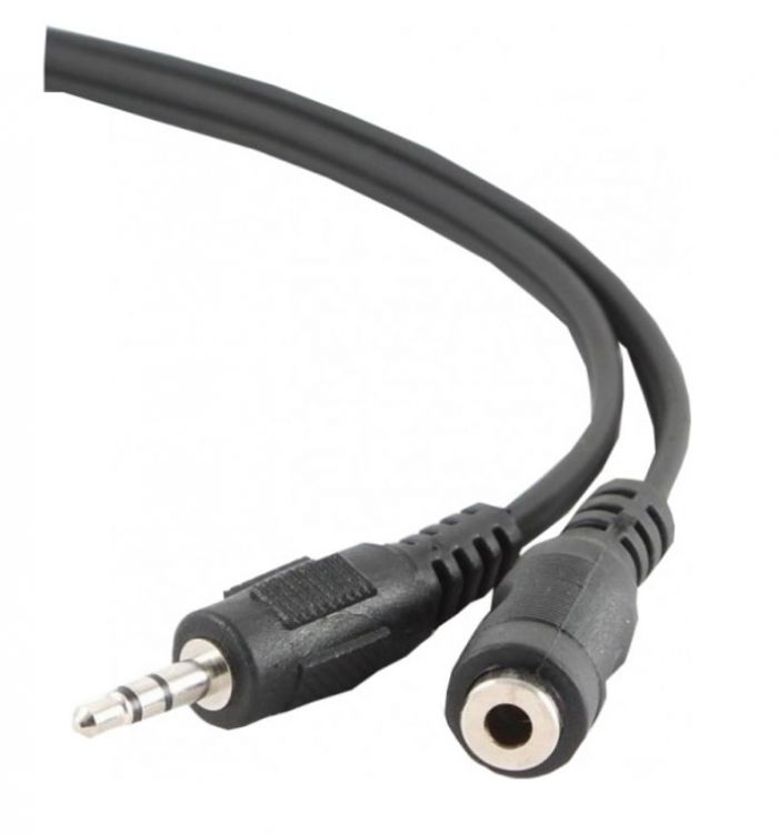 Аудіо-кабель Cablexpert 3.5 мм - 3.5 мм (M/F), 5 м, стерео, чорний (CCA-423-5M)