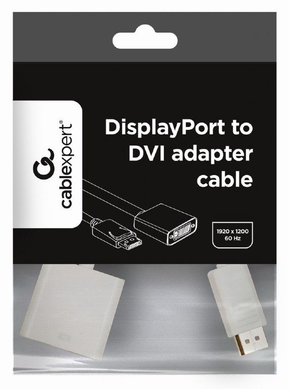 Адаптер Cablexpert DisplayPort - DVI, M/F, білий (A-DPM-DVIF-002-W) пакет