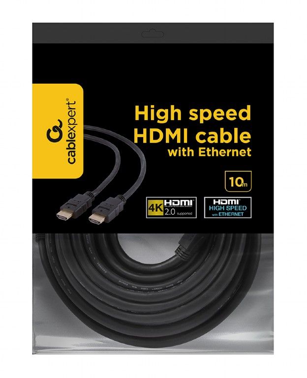Кабель Cablexpert HDMI-HDMI V.2.0, M/M, 10 м, чорний (CC-HDMI4-10M) пакет