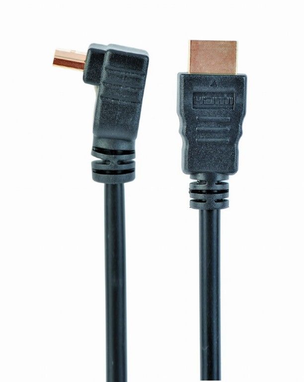 Кабель Cablexpert HDMI - HDMI V 1.4 (M/M), вилка/кутова вилка, 3 м, чорний (CC-HDMI490-10) пакет
