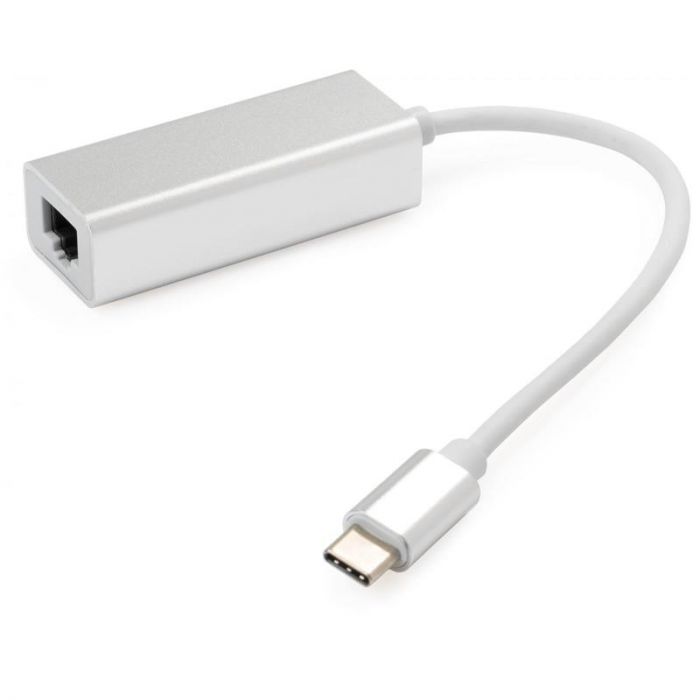 Адаптер Vinga USB Type-C - RJ-45 (M/F) Silver (VCPATC2GBLNS)