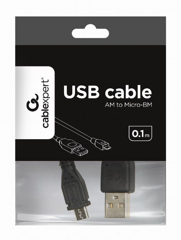 Кабель Cablexpert (CCP-mUSB2-AMBM-0.1M) USB 2.0 - Micro B, 0.1м, чорний
