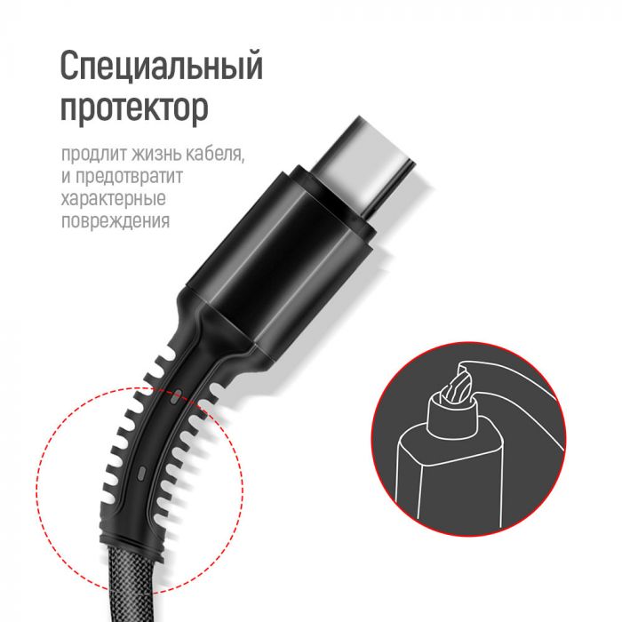 Кабель ColorWay USB - Lightning + micro USB + USB Type-C (M/M), 1.2 м, Dark Grey (CW-CBU3003-GR)
