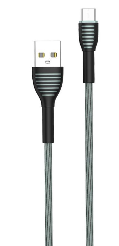 Кабель ColorWay USB - micro USB (M/M), Braided Cloth, 3 А, 1 м, Gray (CW-CBUM041-GR)