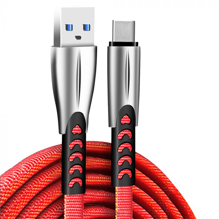 Кабель ColorWay USB-USB-C, 2.4А, 1м, Red (CW-CBUC012-RD)