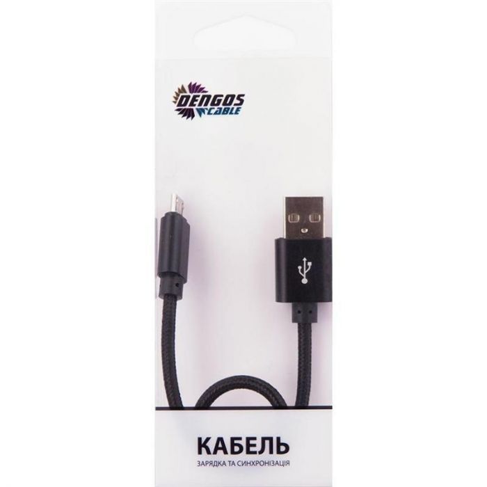 Кабель Dengos USB-microUSB 0.25м Black (NTK-M-SHRT-BLACK)