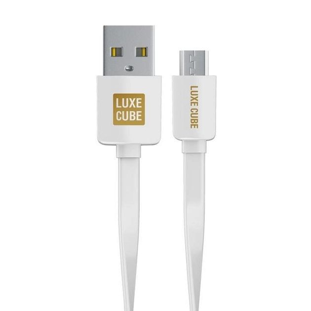 Кабель Luxe Cube Flat USB-microUSB, 1м, білий (2231252967010)