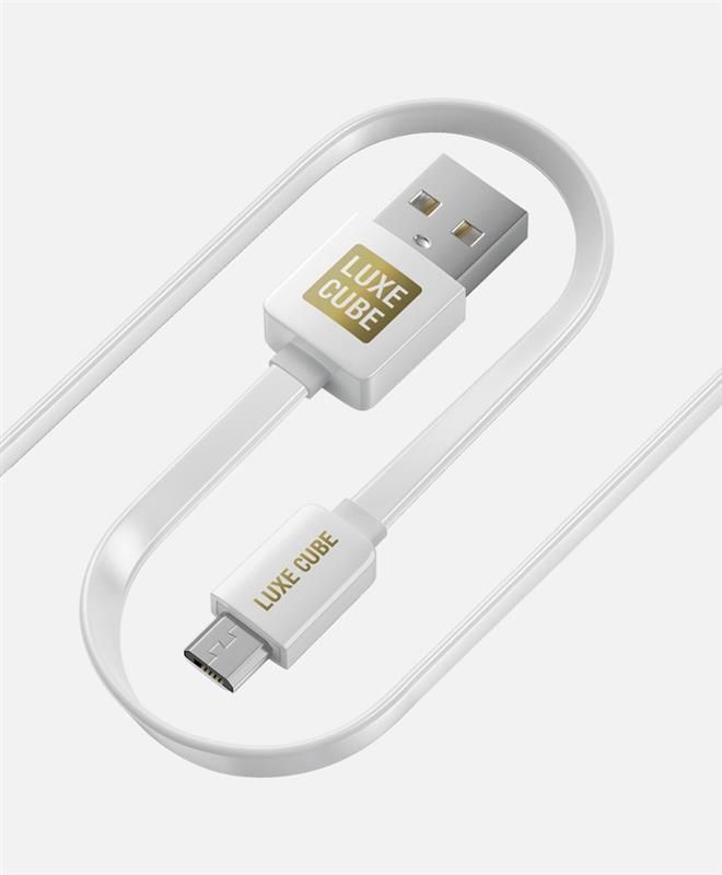 Кабель Luxe Cube Flat USB-microUSB, 1м, білий (2231252967010)