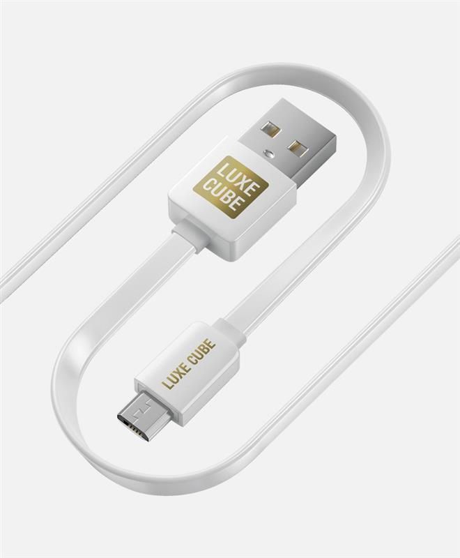 Кабель Luxe Cube Flat USB - micro USB (M/M), 1 м, білий (2231252967010)
