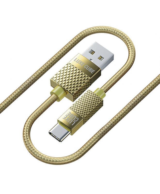 Кабель Luxe Cube Premium USB-USB Type C, 1м, золотистий (8889996899681)