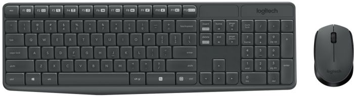 Комплект (клавіатура, мишка) бездротовий Logitech MK235 ENG/UKR Grey USB (920-007931)