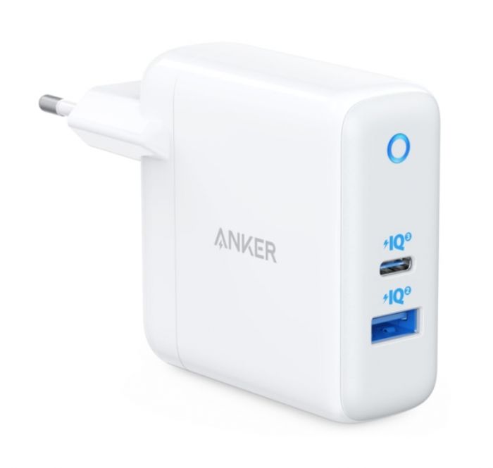 Мережевий зарядний пристрій Anker PowerPort+ Atom III White, 45W USB Type-C + 15 W USB (A2322G21)