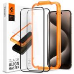 Захисне скло Spigen Glas.tR AlignMaster FC для Apple iPhone 15, Black, 2шт (AGL06906)