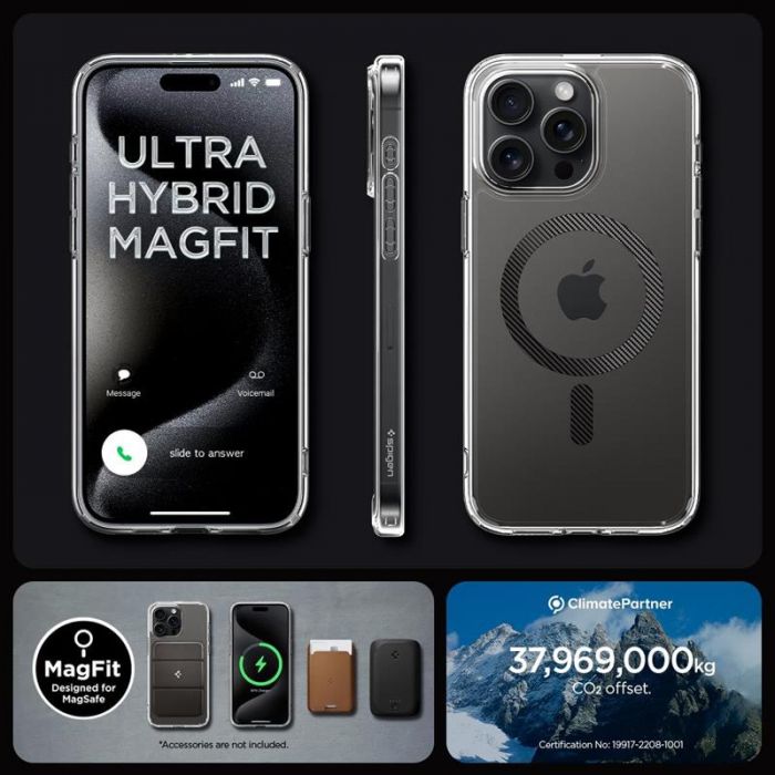 Чохол-накладка Spigen Ultra Hybrid MagFit для Apple iPhone 15 Pro Max Carbon Fiber (ACS06578)