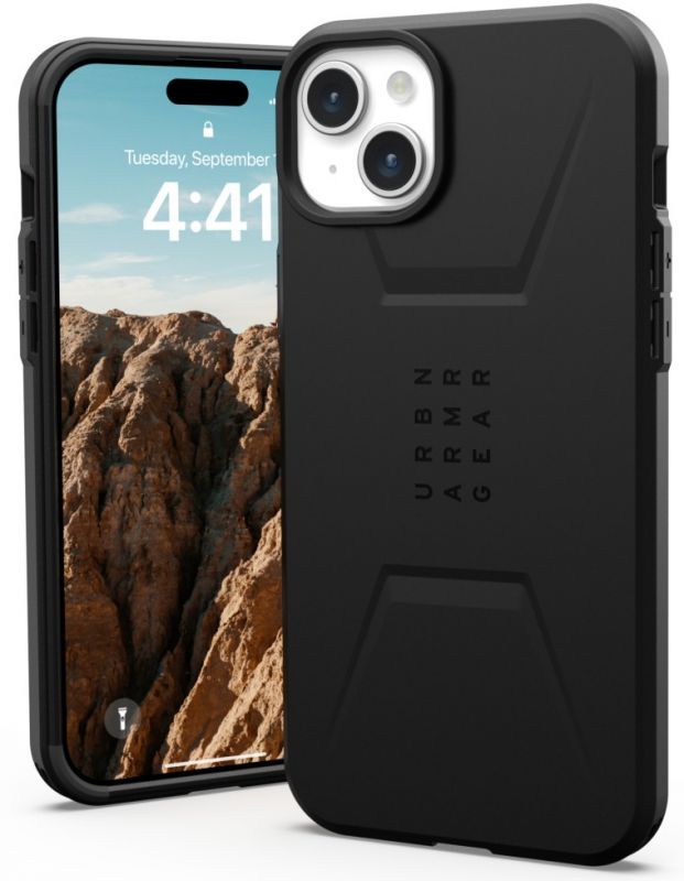 Чохол-накладка Urban Armor Gear Civilian Magsafe для Apple iPhone 15 Plus Black (114306114040)