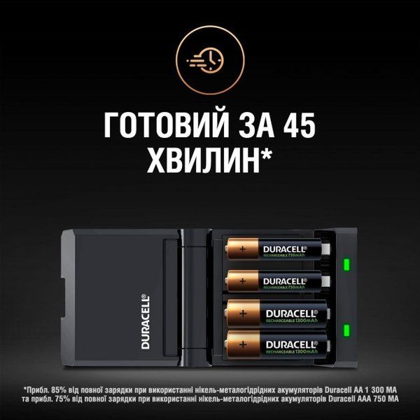 Зарядний пристрій Duracell CEF27 + AA NI-MH 1300 mAh 2шт + AAA NI-MH 750 mAh 2шт