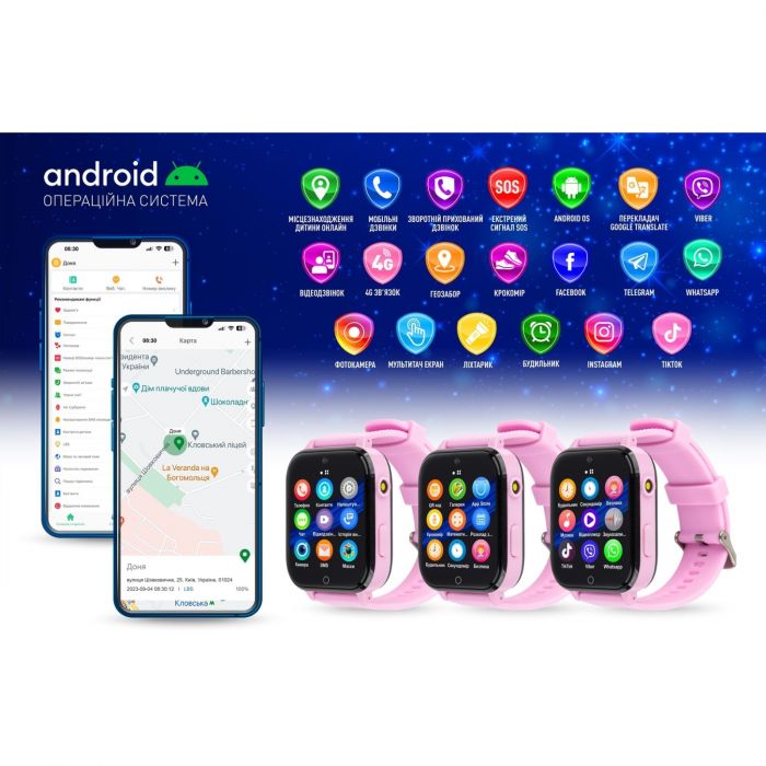 Дитячий смарт-годинник Garmix PointPRO-300 4G/GPS/WiFi Purple