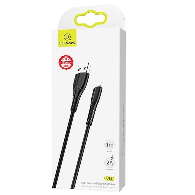 Кабель Usams US-SJ364 USB - Lightning (M/M), 1 м, Black (SJ364USB01)
