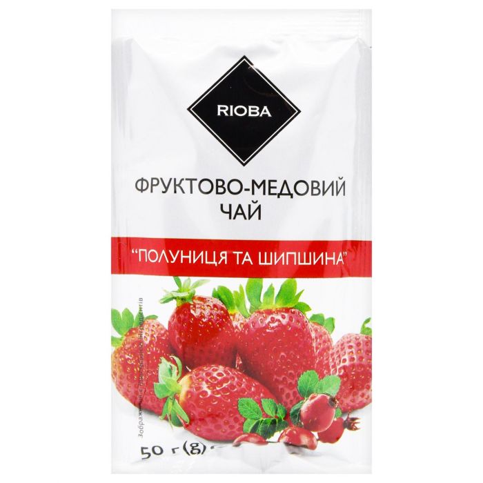 Чай фруктово-медовий Rioba концентрат Полуниця та шипшина 50г