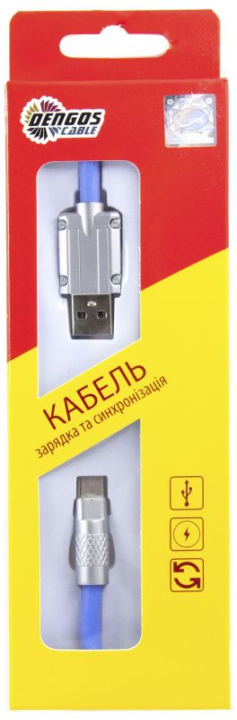 Кабель Dengos USB - USB Type-C (M/M) 1 м Blue (PLS-TC-NS-BLUE)