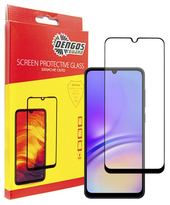 Захисне скло Dengos для Samsung Galaxy A05 SM-A055 Black Full Glue (TGFG-330)