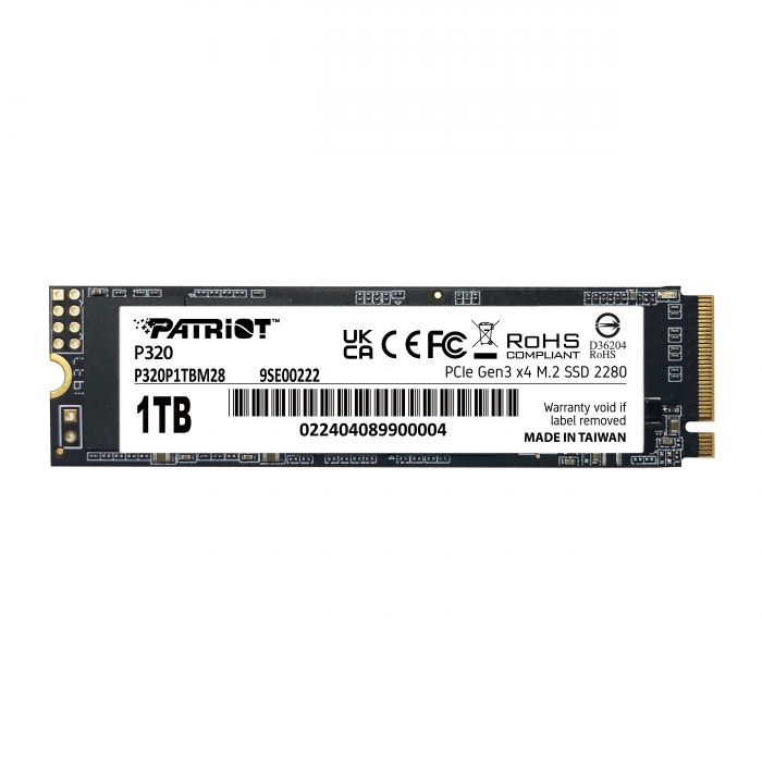 Накопичувач SSD 1TB Patriot P320 M.2 2280 PCIe 3.0 x4 NVMe TLC (P320P1TBM28)