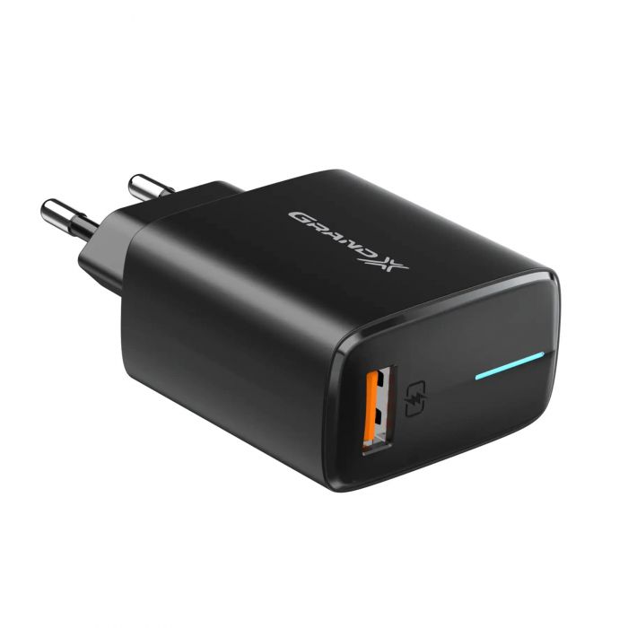 Мережевий зарядний пристрій Grand-X Quick Charge 3.0 (1xUSB 1.5-3A) Black (CH-550B)