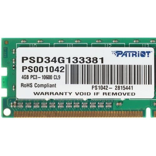 Модуль пам`яті DDR3 4GB/1333 Patriot Signature Line (PSD34G133381)