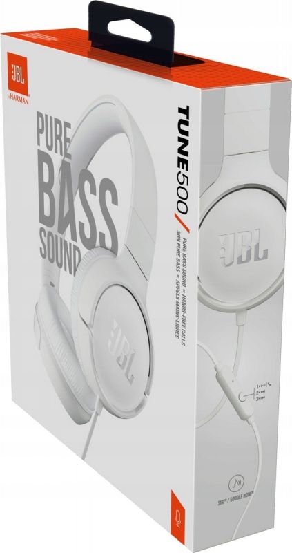 Гарнiтура JBL T500 White (JBLT500WHT)