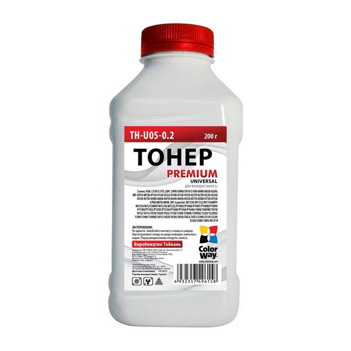 Тонер ColorWay (TH-U05-0.2) HP LJ P1005/1102/1010/2035 Premium Universal 200 г
